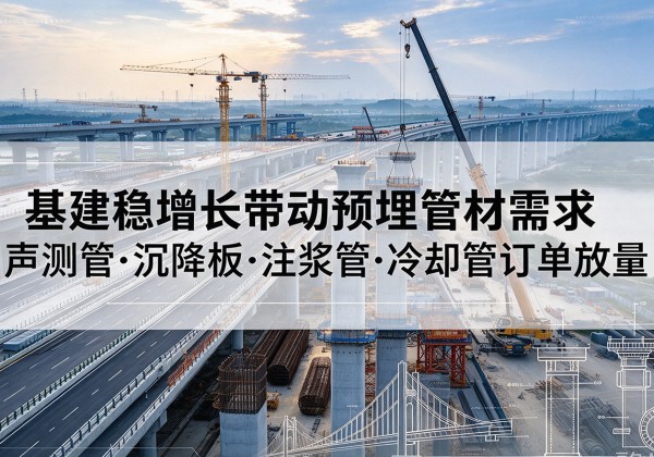 广昌基建稳增长带动预埋监测管材需求，声测管、沉降板、注浆管订单持续放量